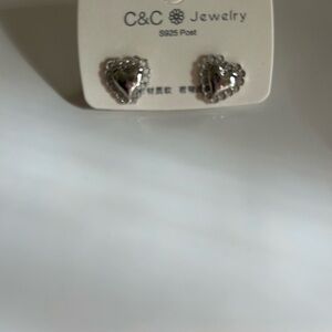 C.C Silver Heart Earrings